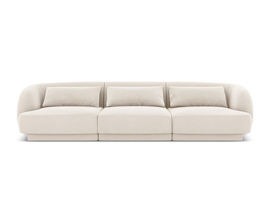 Canapea 3 locuri, Tulum, Cosmopolitan Design, 255x90x70 cm, catifea, bej deschis