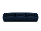 Canapea 3 locuri, Tulum, Cosmopolitan Design, 255x90x70 cm, catifea, albastru regal