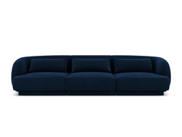 Canapea 3 locuri, Tulum, Cosmopolitan Design, 255x90x70 cm, catifea, albastru regal