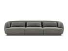 Canapea 3 locuri, Tulum, Cosmopolitan Design, 255x90x70 cm, catifea, gri deschis
