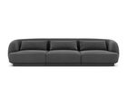 Canapea 3 locuri, Tulum, Cosmopolitan Design, 255x90x70 cm, catifea, gri