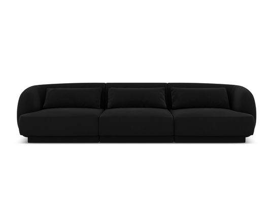 Canapea 3 locuri, Tulum, Cosmopolitan Design, 255x90x70 cm, catifea, negru