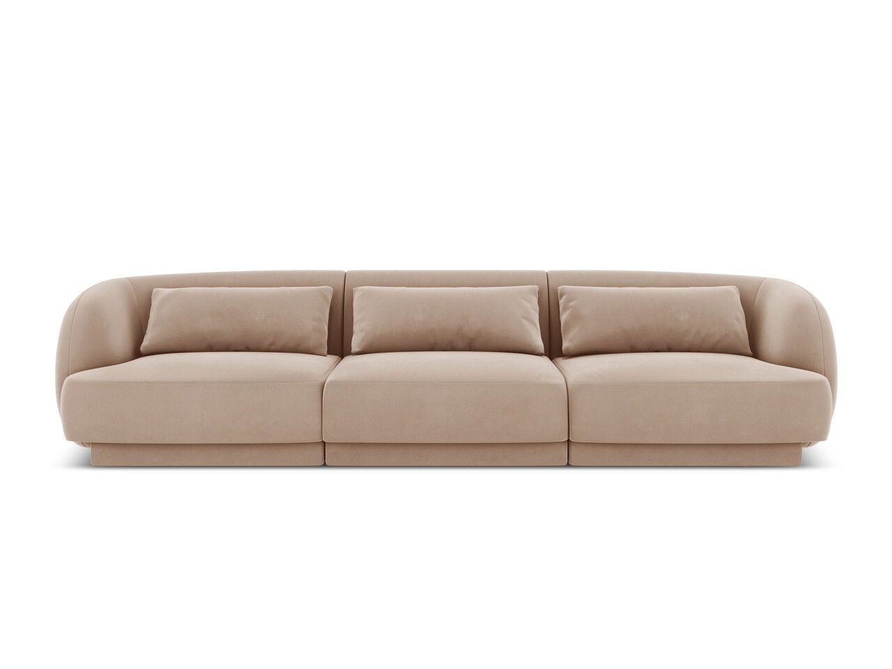Canapea 3 locuri, Tulum, Cosmopolitan Design, 255x90x70 cm, catifea, bej