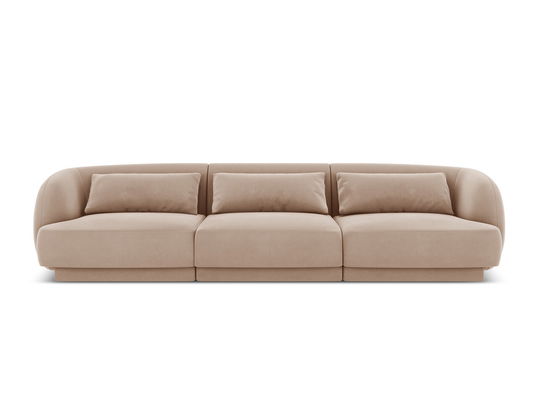 Canapea 3 locuri, Tulum, Cosmopolitan Design, 255x90x70 cm, catifea, bej