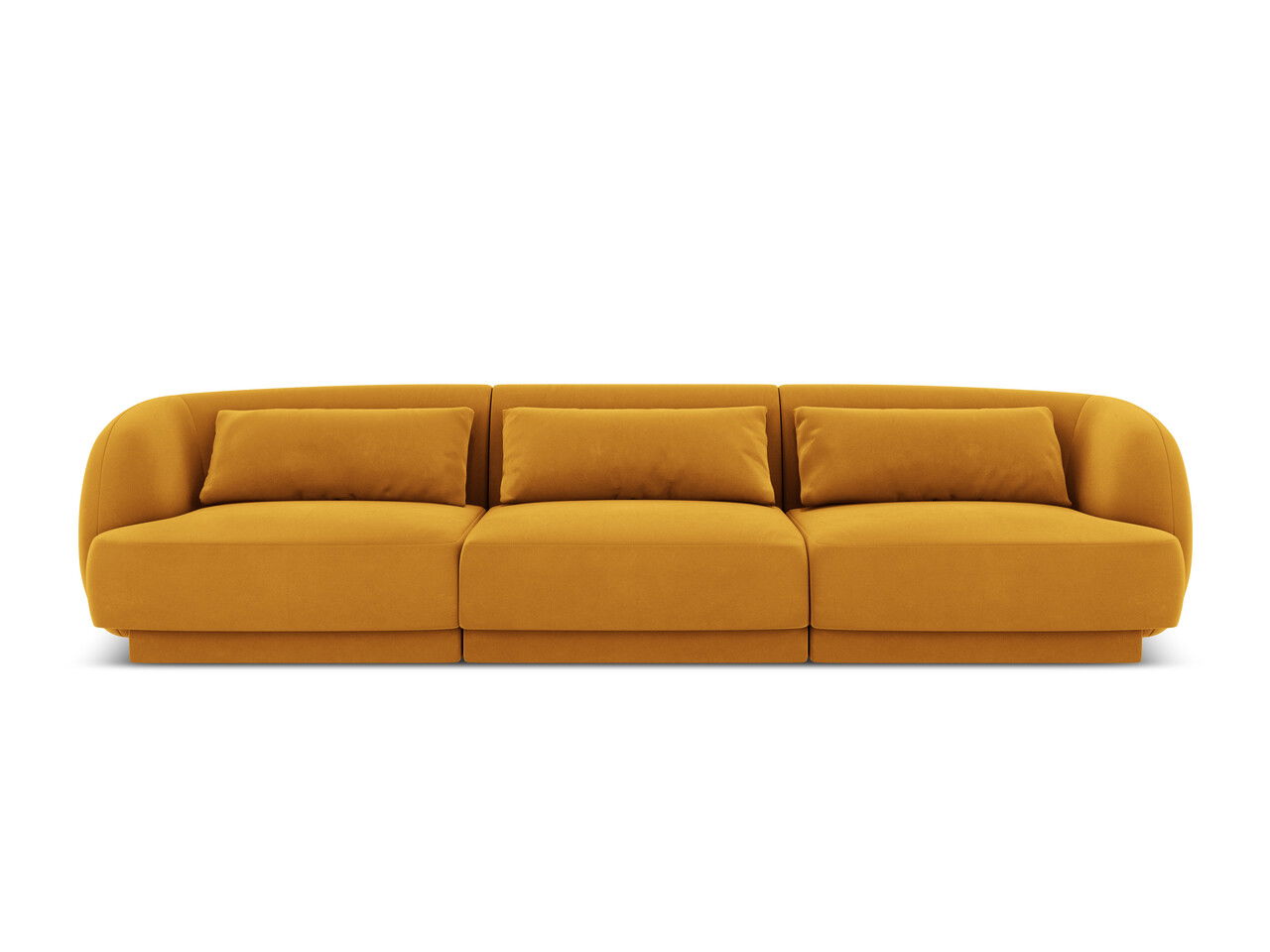 Canapea 3 locuri, Tulum, Cosmopolitan Design, 255x90x70 cm, catifea, galben