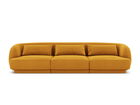 Canapea 3 locuri, Tulum, Cosmopolitan Design, 255x90x70 cm, catifea, galben