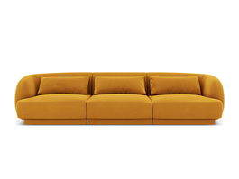 Canapea 3 locuri, Tulum, Cosmopolitan Design, 255x90x70 cm, catifea, galben