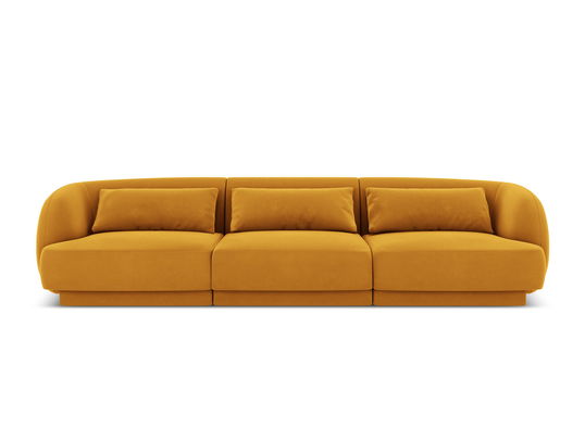 Canapea 3 locuri, Tulum, Cosmopolitan Design, 255x90x70 cm, catifea, galben