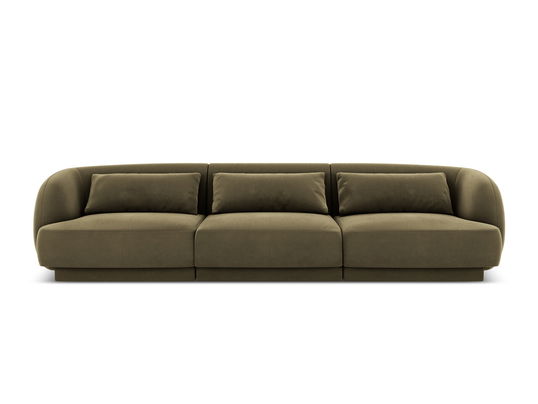 Canapea 3 locuri, Tulum, Cosmopolitan Design, 255x90x70 cm, catifea, verde