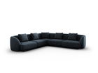 Coltar reversibil 5 locuri, Tulum, Cosmopolitan Design, 255x255x70 cm, tesatura chenille, albastru regal