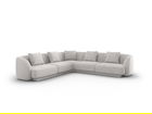 Coltar reversibil 5 locuri, Tulum, Cosmopolitan Design, 255x255x70 cm, tesatura chenille, gri deschis