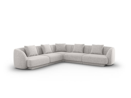 Coltar reversibil 5 locuri, Tulum, Cosmopolitan Design, 255x255x70 cm, tesatura chenille, gri deschis