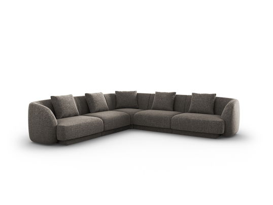 Coltar reversibil 5 locuri, Tulum, Cosmopolitan Design, 255x255x70 cm, tesatura chenille, gri