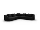 Coltar reversibil 5 locuri, Tulum, Cosmopolitan Design, 255x255x70 cm, tesatura chenille, negru