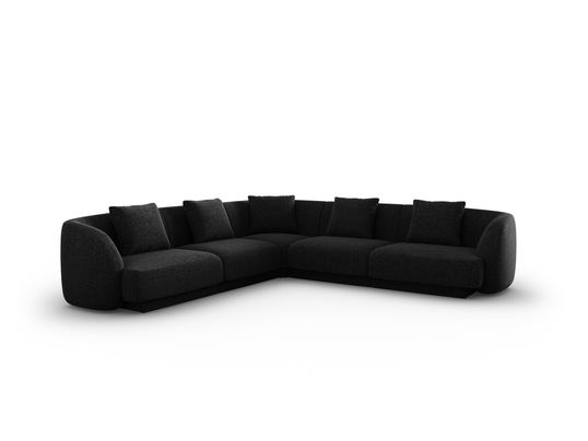 Coltar reversibil 5 locuri, Tulum, Cosmopolitan Design, 255x255x70 cm, tesatura chenille, negru
