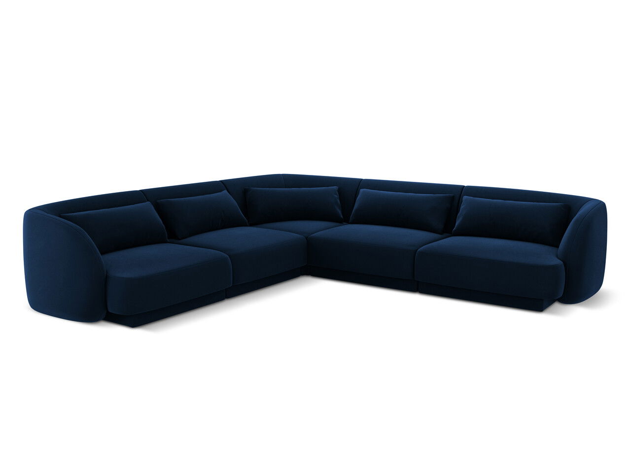 Coltar reversibil 5 locuri, Tulum, Cosmopolitan Design, 255x255x70 cm, catifea, albastru regal
