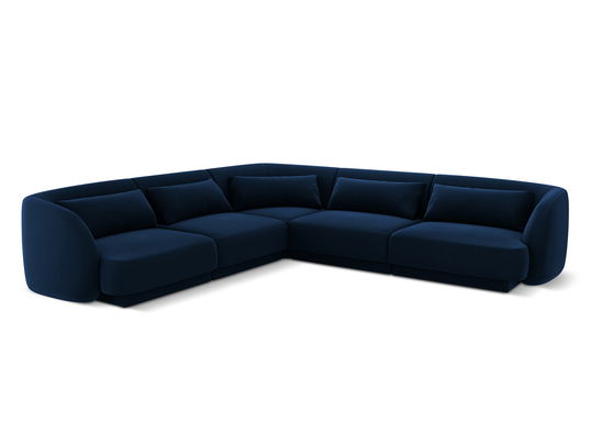 Coltar reversibil 5 locuri, Tulum, Cosmopolitan Design, 255x255x70 cm, catifea, albastru regal