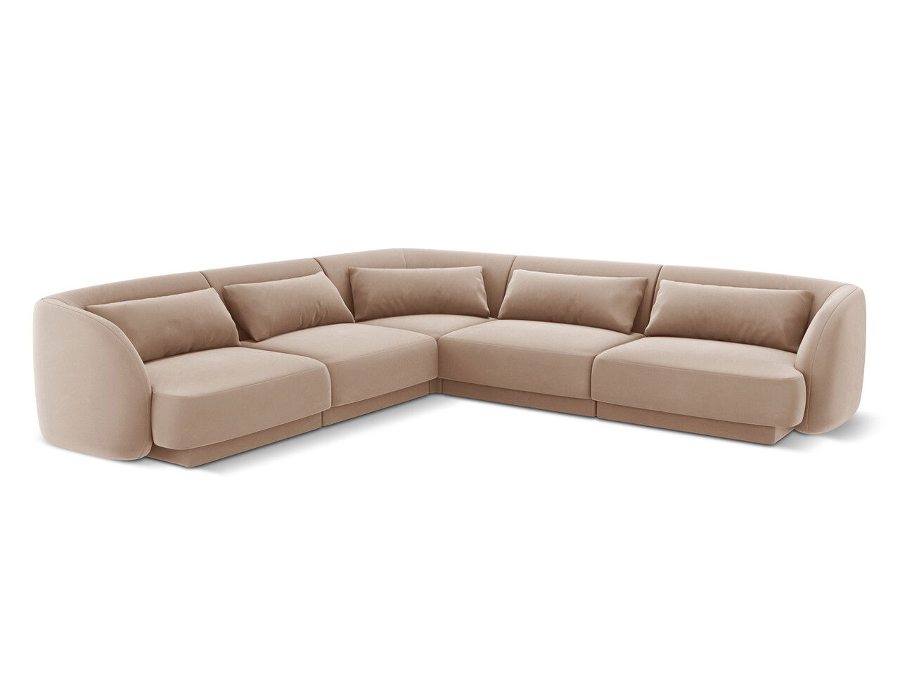 Coltar reversibil 5 locuri, Tulum, Cosmopolitan Design, 255x255x70 cm, catifea, bej