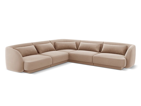 Coltar reversibil 5 locuri, Tulum, Cosmopolitan Design, 255x255x70 cm, catifea, bej