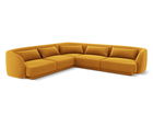 Coltar reversibil 5 locuri, Tulum, Cosmopolitan Design, 255x255x70 cm, catifea, galben
