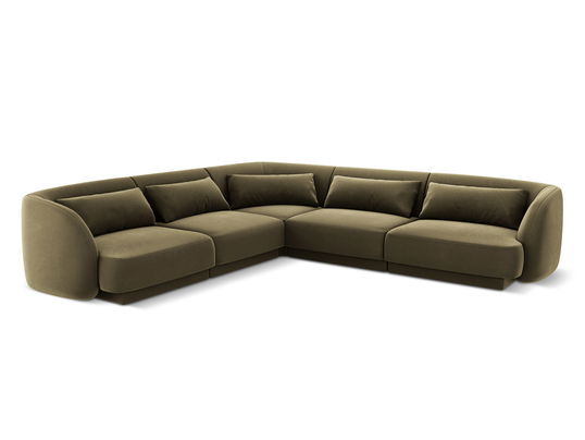 Coltar reversibil 5 locuri, Tulum, Cosmopolitan Design, 255x255x70 cm, catifea, verde