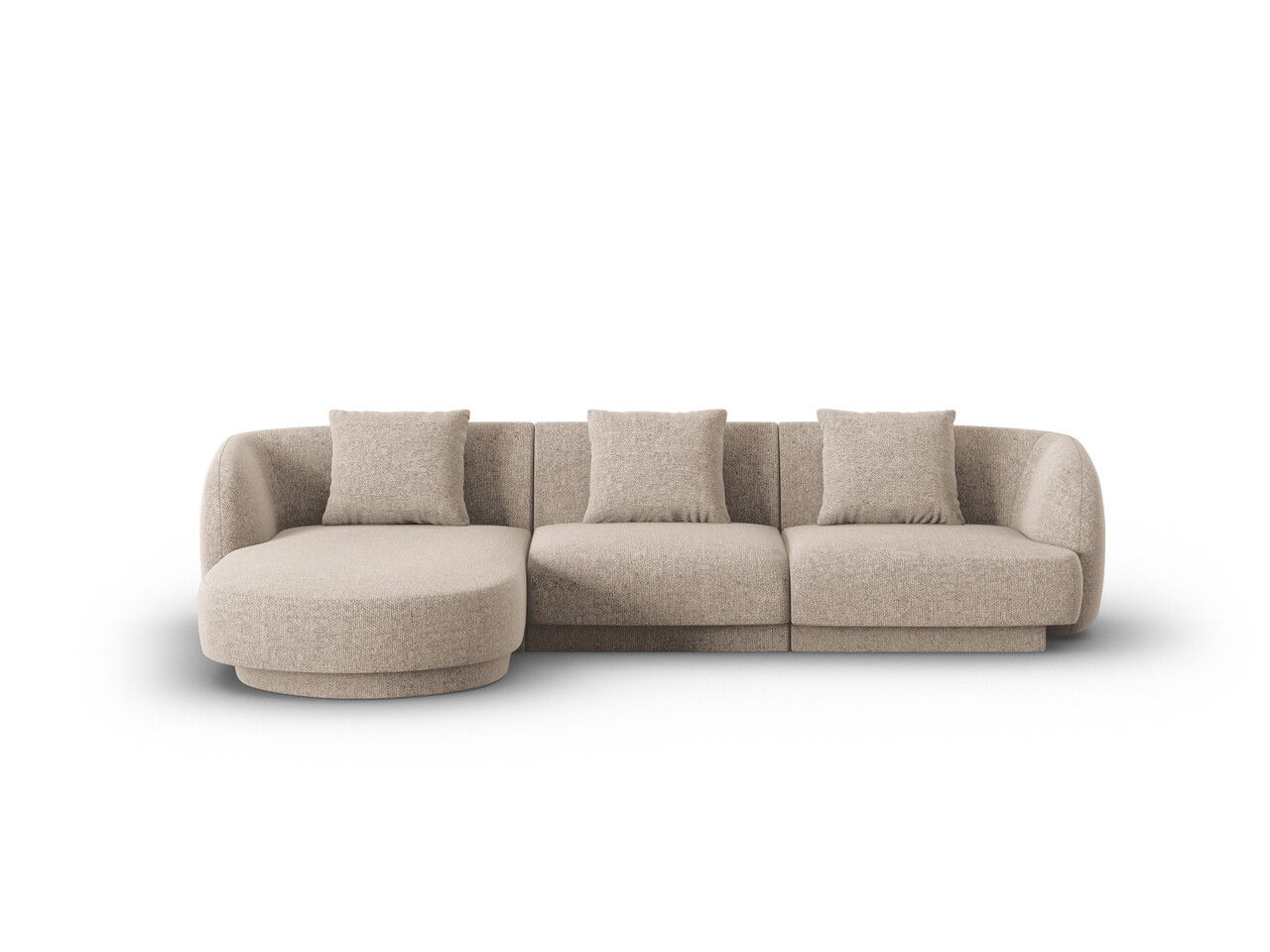 Coltar stanga 4 locuri, Tulum, Cosmopolitan Design, 255x156x70 cm, tesatura chenille, bej