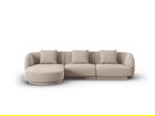 Coltar stanga 4 locuri, Tulum, Cosmopolitan Design, 255x156x70 cm, tesatura chenille, bej