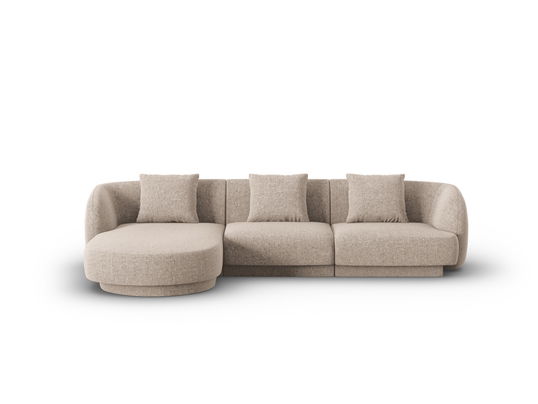 Coltar stanga 4 locuri, Tulum, Cosmopolitan Design, 255x156x70 cm, tesatura chenille, bej
