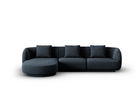 Coltar stanga 4 locuri, Tulum, Cosmopolitan Design, 255x156x70 cm, tesatura chenille, albastru regal