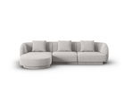 Coltar stanga 4 locuri, Tulum, Cosmopolitan Design, 255x156x70 cm, tesatura chenille, gri deschis