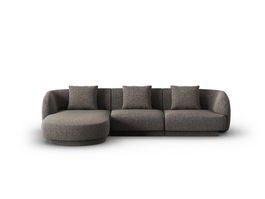 Coltar stanga 4 locuri, Tulum, Cosmopolitan Design, 255x156x70 cm, tesatura chenille, gri