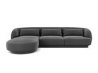 Coltar stanga 4 locuri, Tulum, Cosmopolitan Design, 255x156x70 cm, catifea, gri