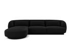 Coltar stanga 4 locuri, Tulum, Cosmopolitan Design, 255x156x70 cm, catifea, negru