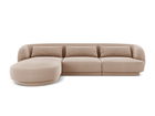 Coltar stanga 4 locuri, Tulum, Cosmopolitan Design, 255x156x70 cm, catifea, bej