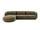 Coltar stanga 4 locuri, Tulum, Cosmopolitan Design, 255x156x70 cm, catifea, verde