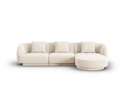 Coltar dreapta 4 locuri, Tulum, Cosmopolitan Design, 255x156x70 cm, tesatura chenille, bej deschis