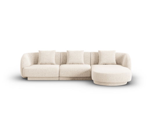 Coltar dreapta 4 locuri, Tulum, Cosmopolitan Design, 255x156x70 cm, tesatura chenille, bej deschis