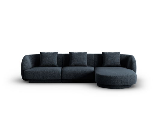 Coltar dreapta 4 locuri, Tulum, Cosmopolitan Design, 255x156x70 cm, tesatura chenille, albastru regal