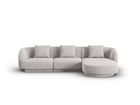 Coltar dreapta 4 locuri, Tulum, Cosmopolitan Design, 255x156x70 cm, tesatura chenille, gri deschis