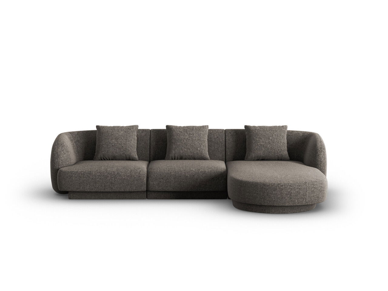 Coltar dreapta 4 locuri, Tulum, Cosmopolitan Design, 255x156x70 cm, tesatura chenille, gri