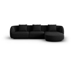 Coltar dreapta 4 locuri, Tulum, Cosmopolitan Design, 255x156x70 cm, tesatura chenille, negru