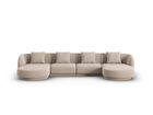 Coltar panoramic 5 locuri, Tulum, Cosmopolitan Design, 330x156x70 cm, tesatura chenille, bej