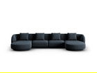 Coltar panoramic 5 locuri, Tulum, Cosmopolitan Design, 330x156x70 cm, tesatura chenille, albastru regal