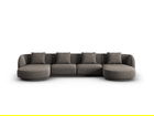 Coltar panoramic 5 locuri, Tulum, Cosmopolitan Design, 330x156x70 cm, tesatura chenille, gri
