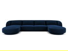 Coltar panoramic 5 locuri, Tulum, Cosmopolitan Design, 330x156x70 cm, catifea, albastru regal