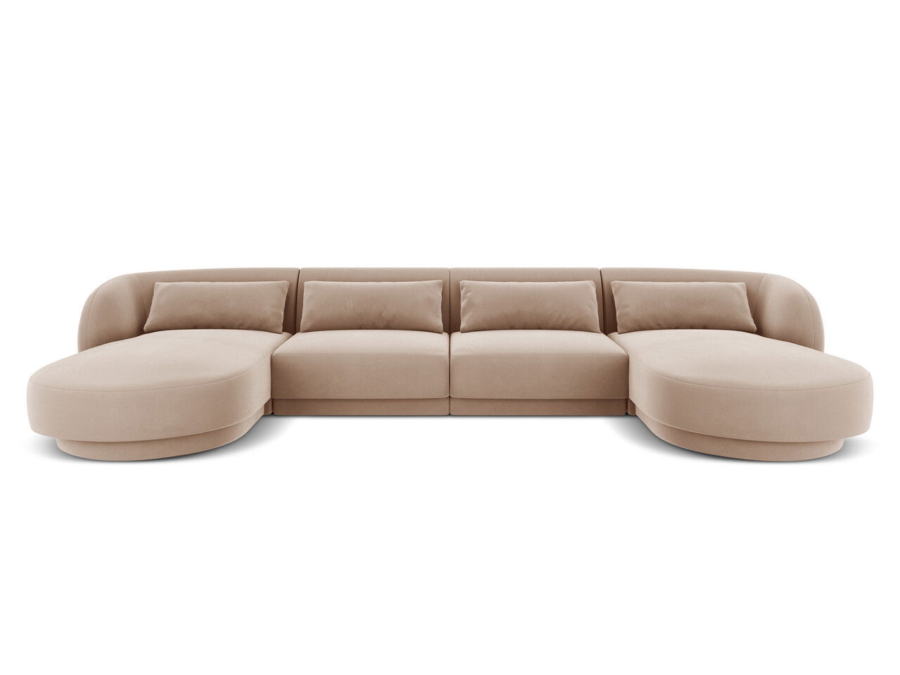 Coltar panoramic 5 locuri, Tulum, Cosmopolitan Design, 330x156x70 cm, catifea, bej