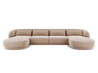 Coltar panoramic 5 locuri, Tulum, Cosmopolitan Design, 330x156x70 cm, catifea, bej