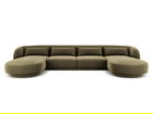Coltar panoramic 5 locuri, Tulum, Cosmopolitan Design, 330x156x70 cm, catifea, verde