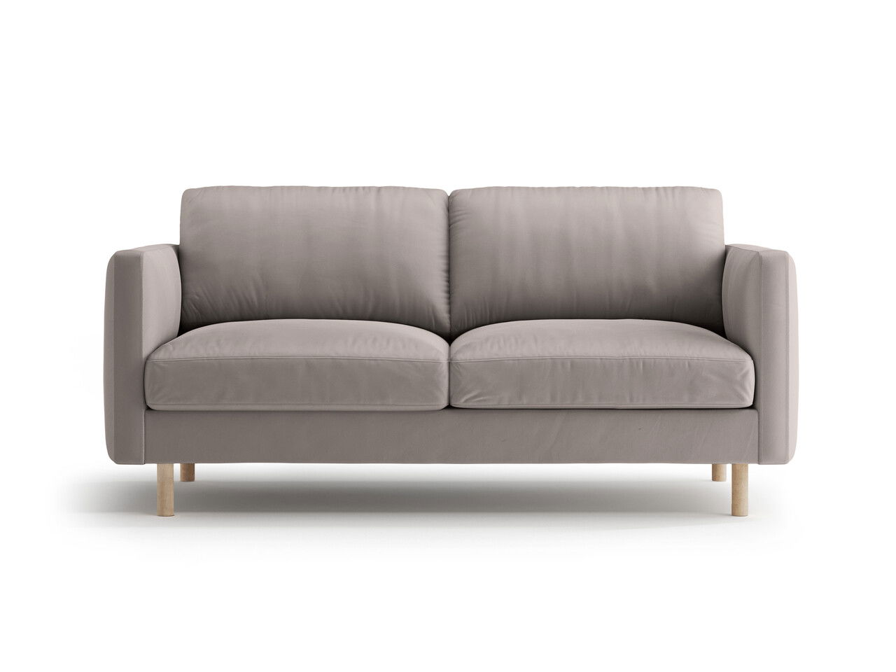 Canapea 2 locuri, Eden, Micadoni, 146x92x90 cm, catifea, gri beton