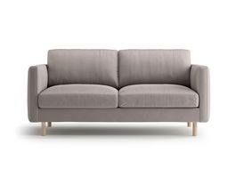 Canapea 2 locuri, Eden, Micadoni, 146x92x90 cm, catifea, gri beton
